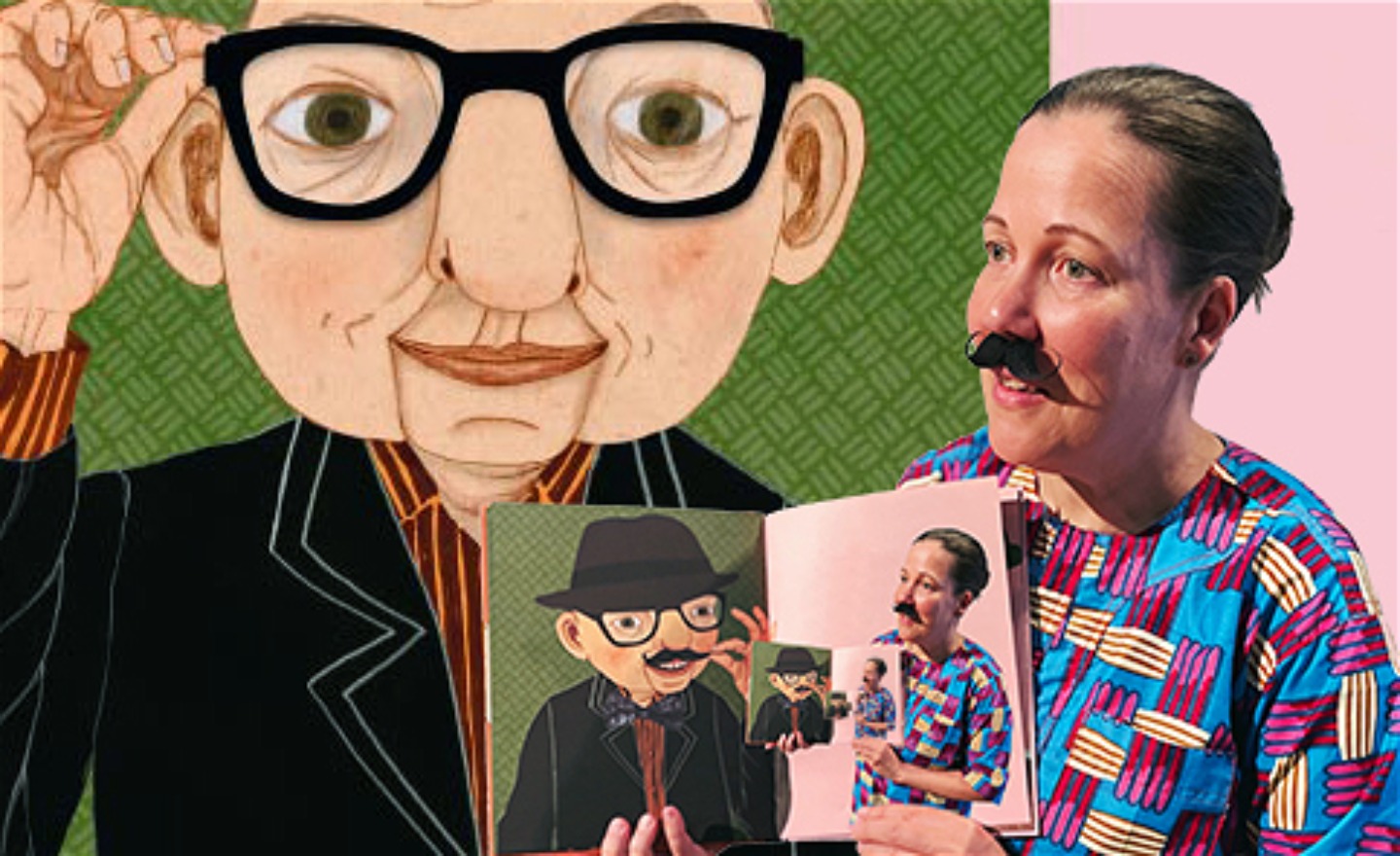 Klara Berggren dansar och läser boken Klä på Herr H