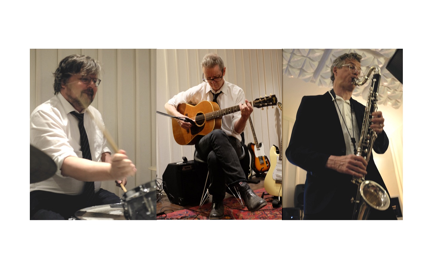 Pelle: trummor, Leif: gitarr, Daniel: Basklarinett