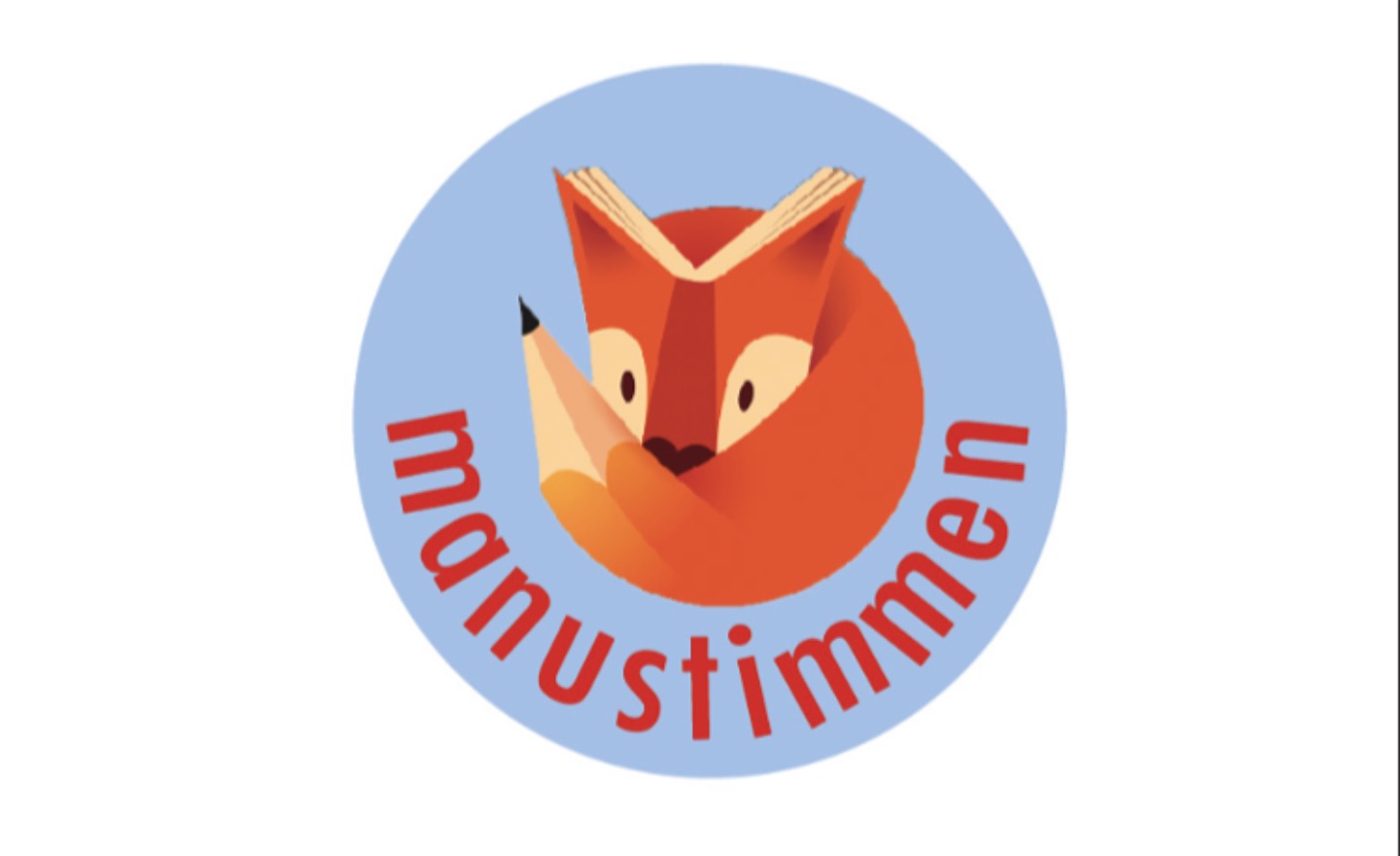 Räv med en bok som huvud och penna som svans