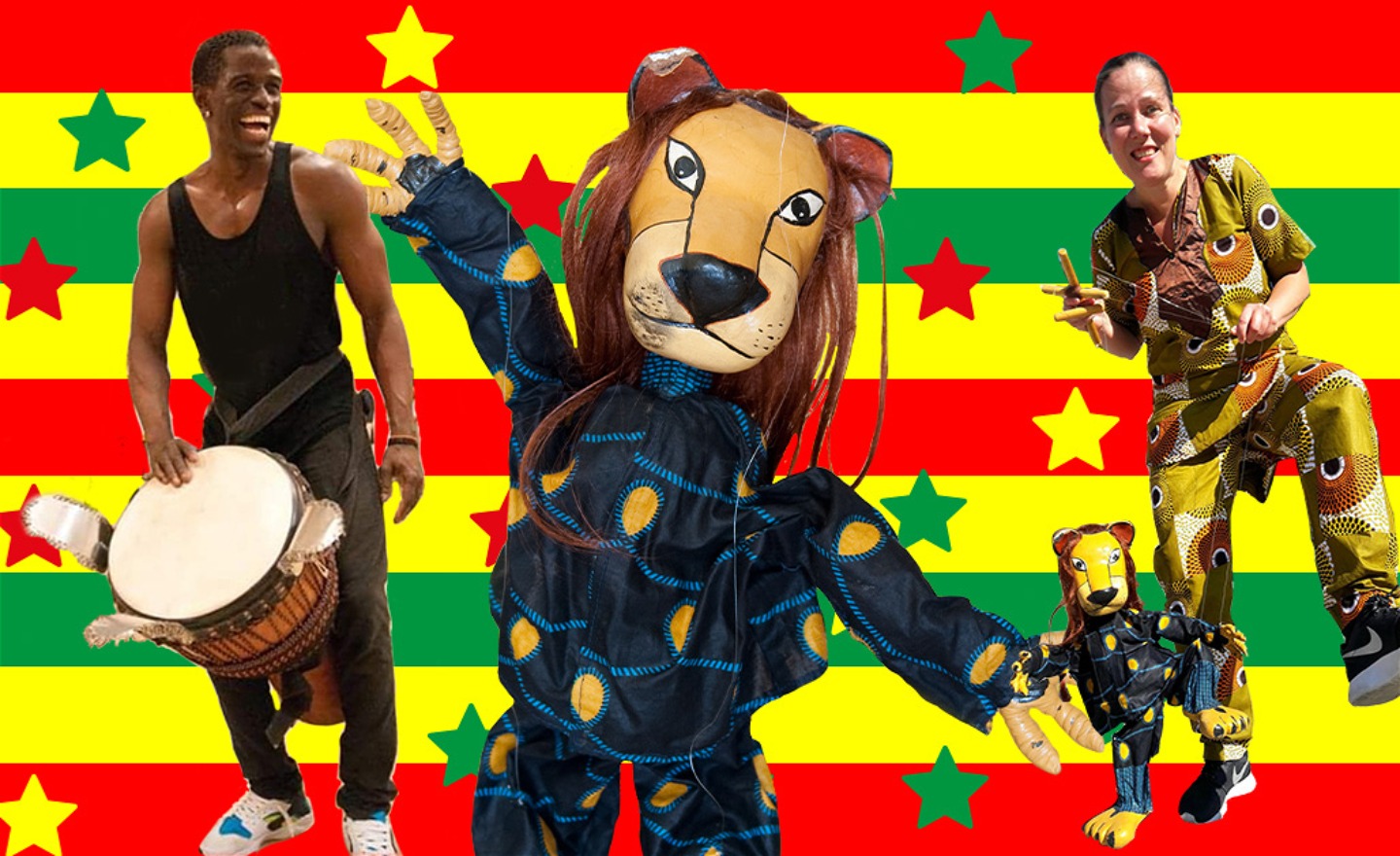 Mycket dansglädje med Klara, Lejonet Leo och musiker från Västafrika