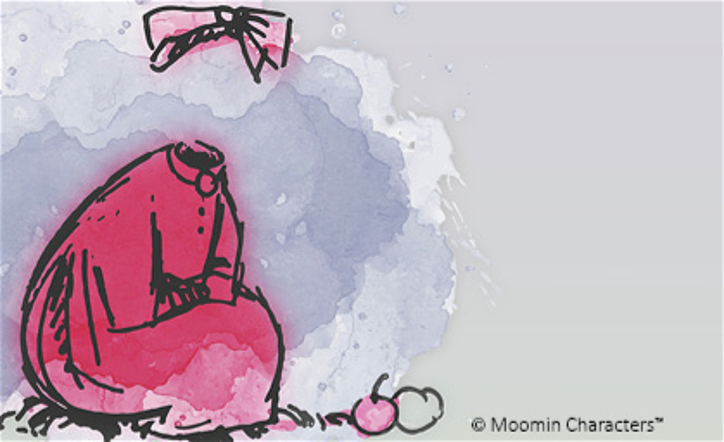 illustration med flicka i röd klänning som saknar ansikte.