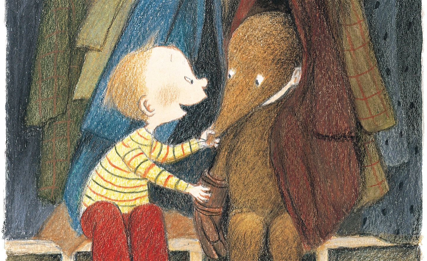 Illustration ur boken Ensam mullvad på en scen